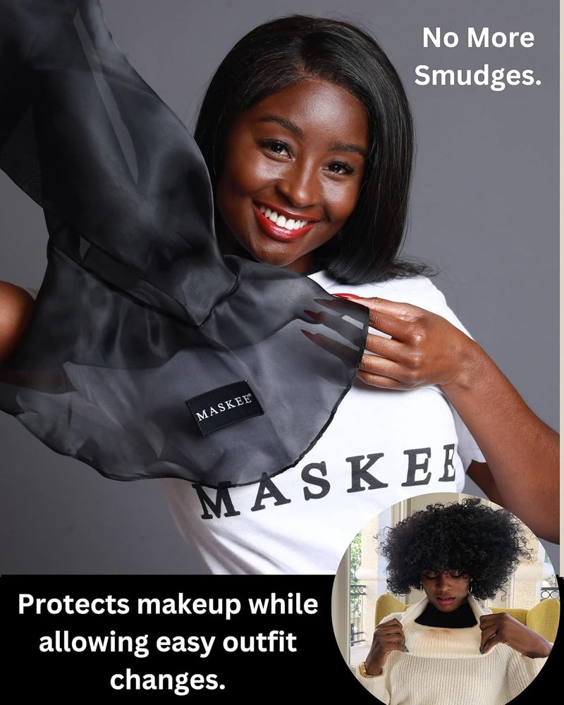 Maskey - Beauty Hood Ruby Rose Red – Makeup Protector Hood, Protects Hair and Make Up While Getting Dressed – Breathable and Washable Face Cover for Men and Women - All Ages and Gender (Red) - Image 4